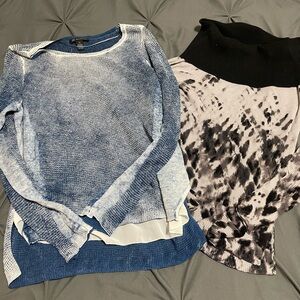 Blue and Black Women's Sweater set EUC